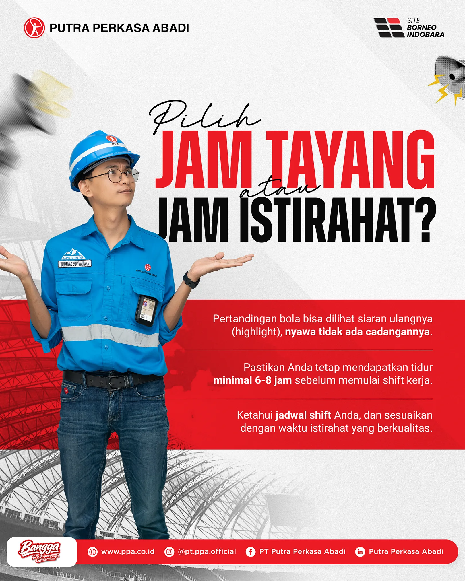 Nyawa Tak Ada Cadangannya, Pekerja Tambang Diimbau Atur Prioritas Manajemen Waktu Istirahat